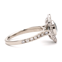 Elizabethan Halo Engagement Ring in 14K White Gold