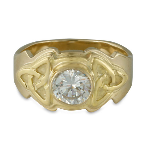 Aria Round Engagement Ring in 18K Yellow Gold