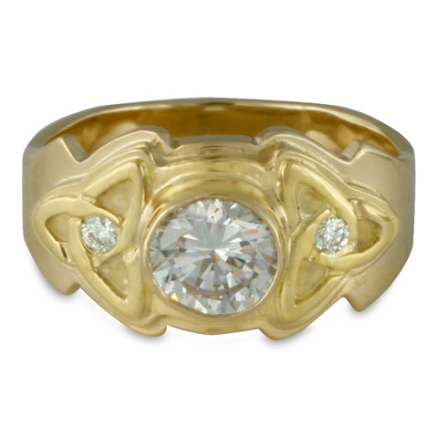 Aria Round Engagement Ring with Diamonds in 18K Yellow Gold