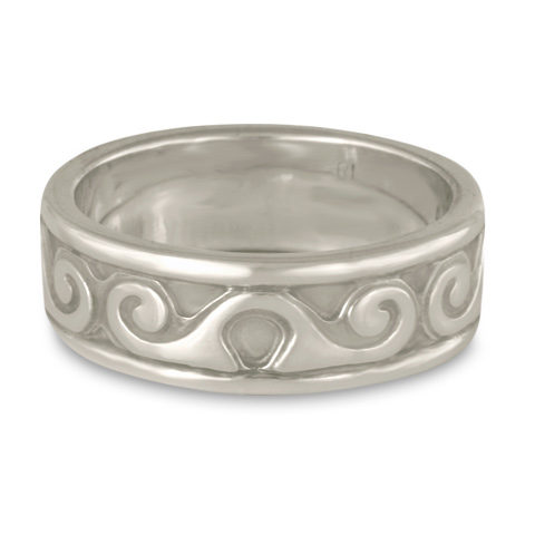 Bordered Ravena Wedding Ring in Platinum