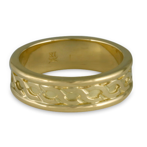 Bordered Rope Wedding Ring in 14K Yellow Gold