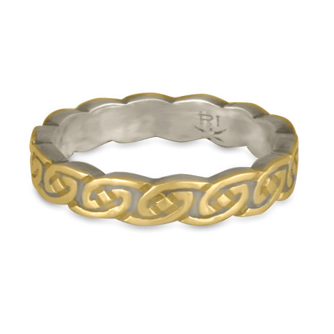 Borderless Petra Wedding Ring in 14K White Gold Base & 18K Yellow Gold Design