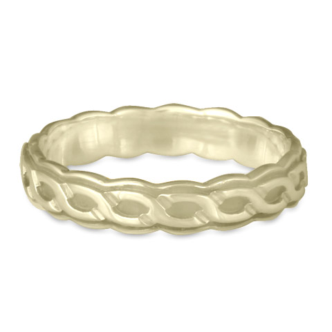 Borderless Rope Wedding Ring Edge in 18K White Gold