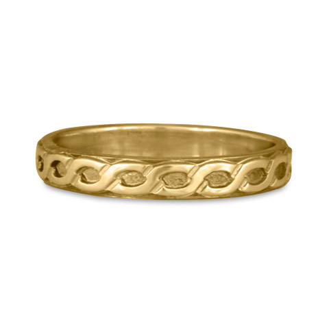 Borderless Rope Wedding Ring Straight in 14K Yellow Gold
