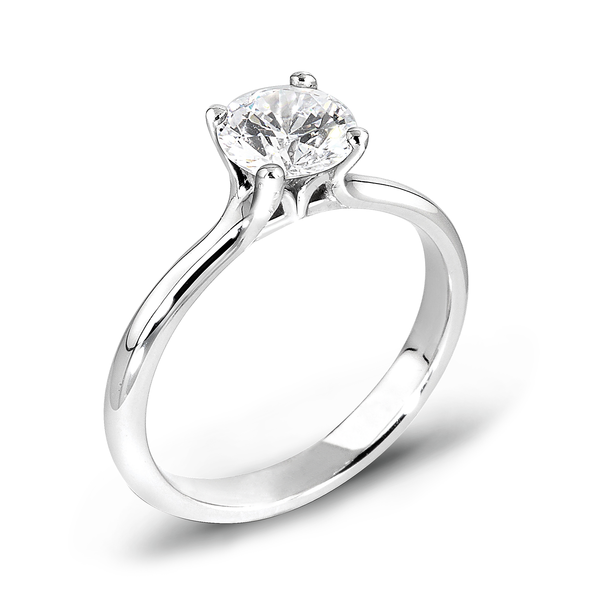 Classic Canadian Diamond Fairtrade Gold Engagement Ring in 18K White Fairtrade Gold