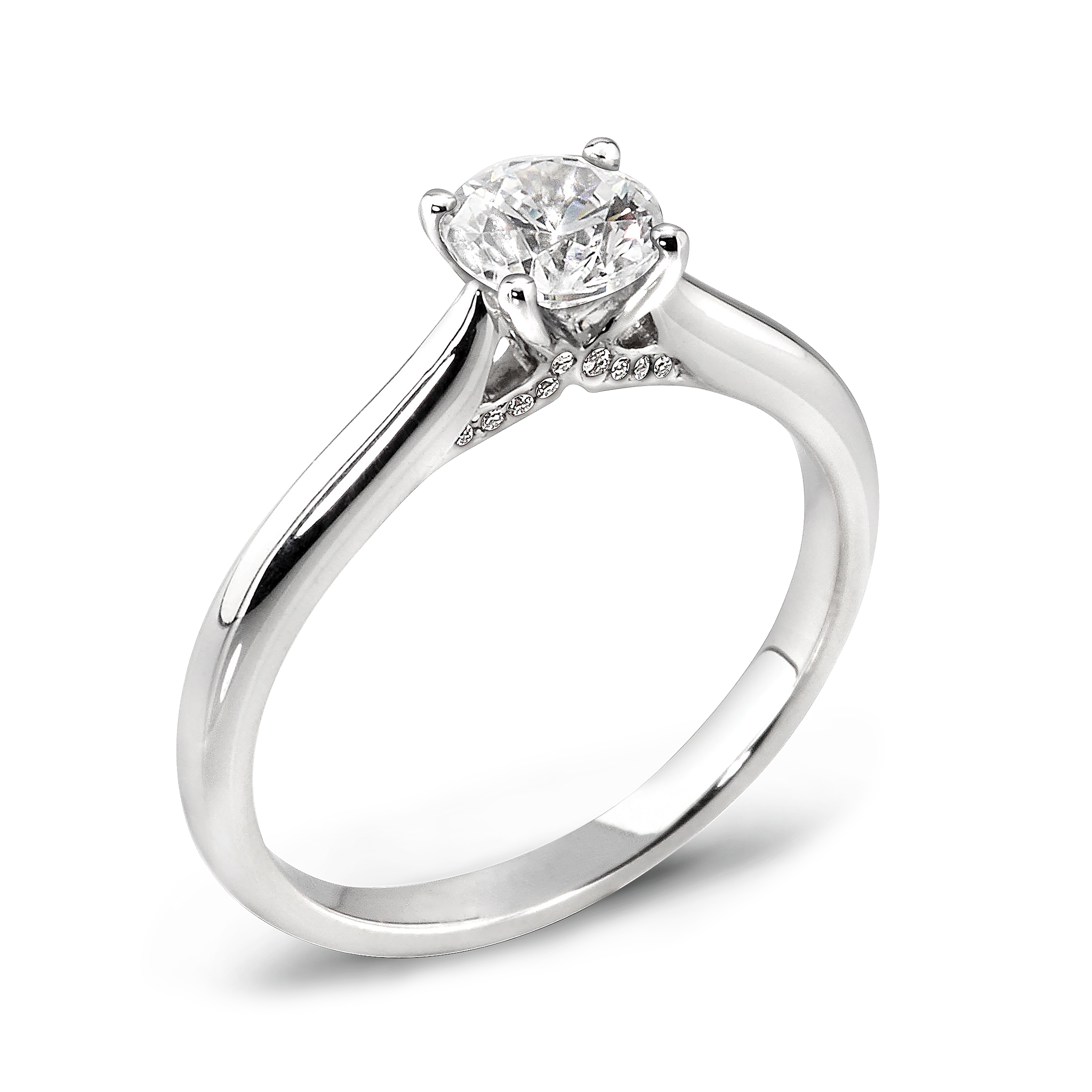 Classic Solitaire Canadian Diamond Fairtrade Gold Engagement Ring in 18K White Fairtrade Gold