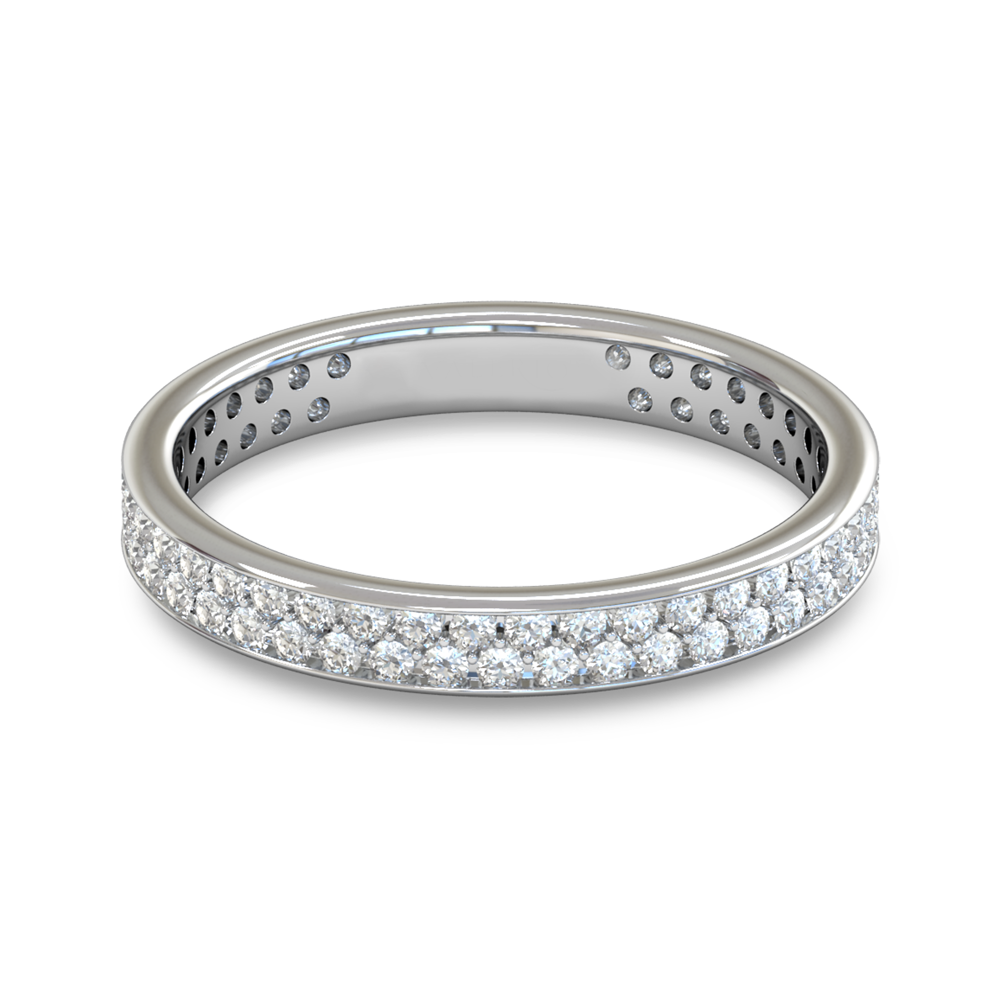 Double Diamond Fairtrade Gold Eternity Ring in