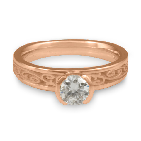 Extra Narrow Continuous Garden Gate Engagement Ring in 18K Rose Gold