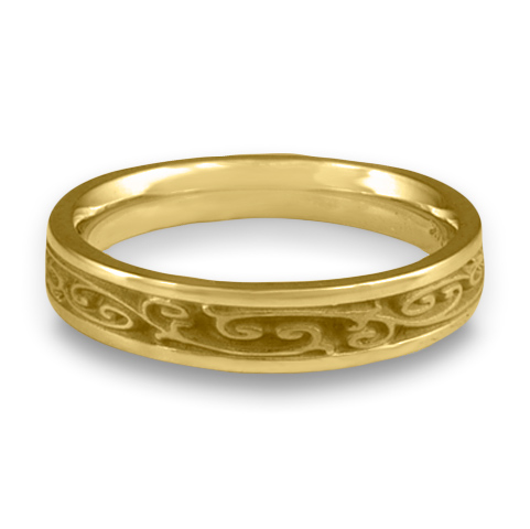 Extra Narrow Continuous Garden Gate Wedding Ring in 14K Yellow Gold