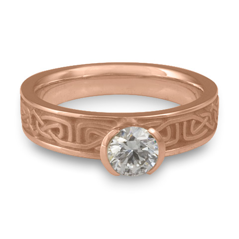 Extra Narrow Labyrinth Engagement Ring in 14K Rose Gold