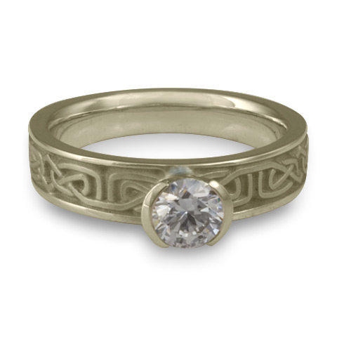 Extra Narrow Labyrinth Engagement Ring in 18K White Gold