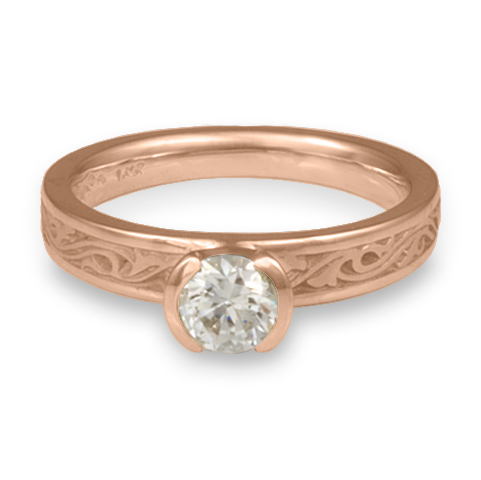 Extra Narrow Wind and Waves Engagement Ring in 18K Rose Gold
