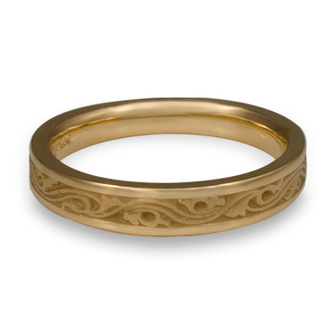 Extra Narrow Wind and Waves Wedding Ring in 14K Yellow Gold