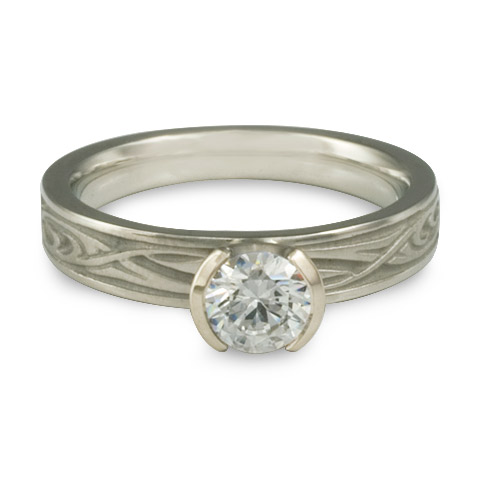 Extra Narrow Yin Yang Engagement Ring in Platinum
