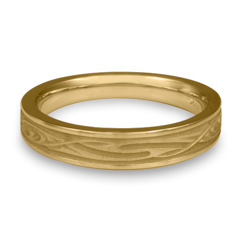 Extra Narrow Yin Yang Wedding Ring in 14K Yellow Gold