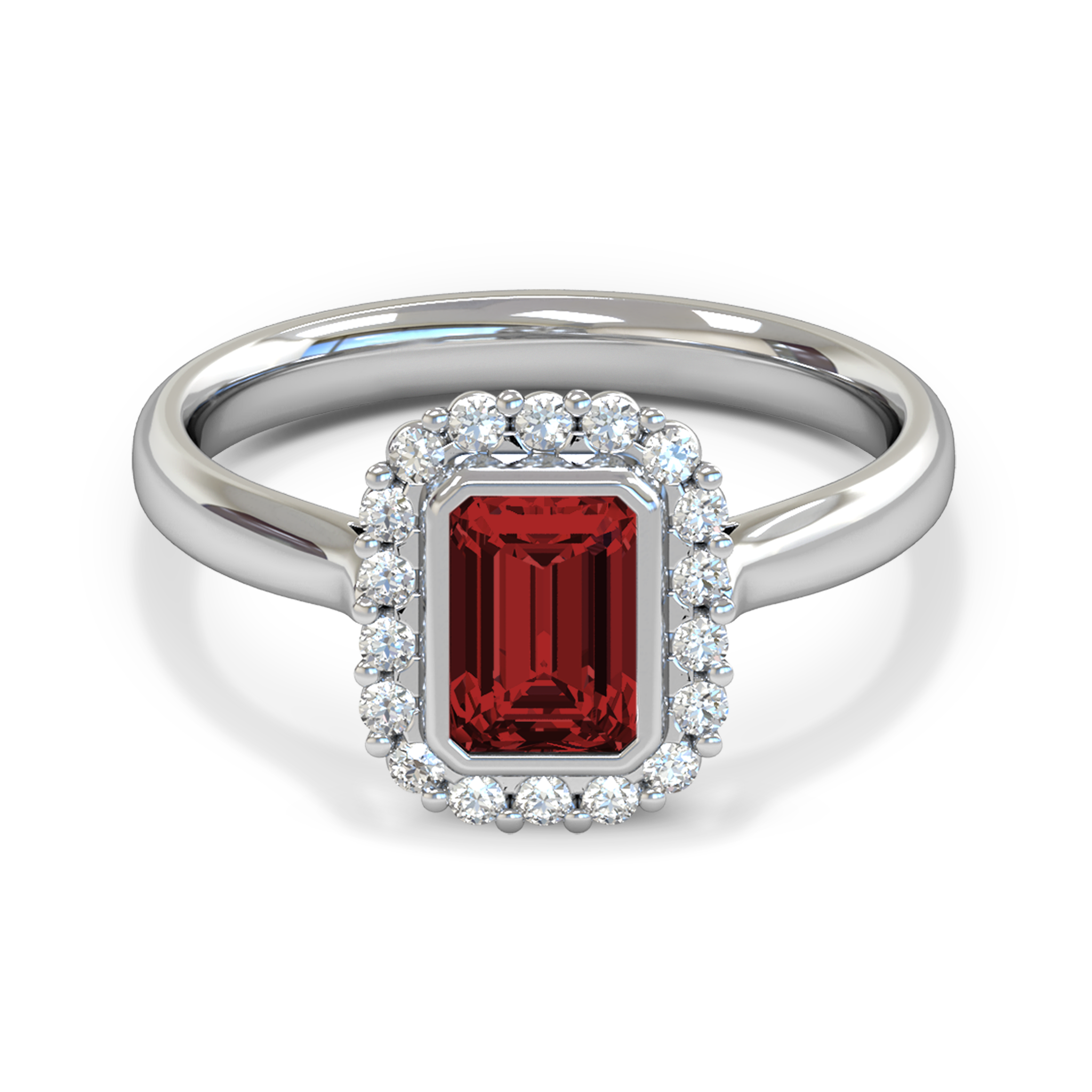 Fairtrade Gold Ruby and Diamond Engagement Ring in