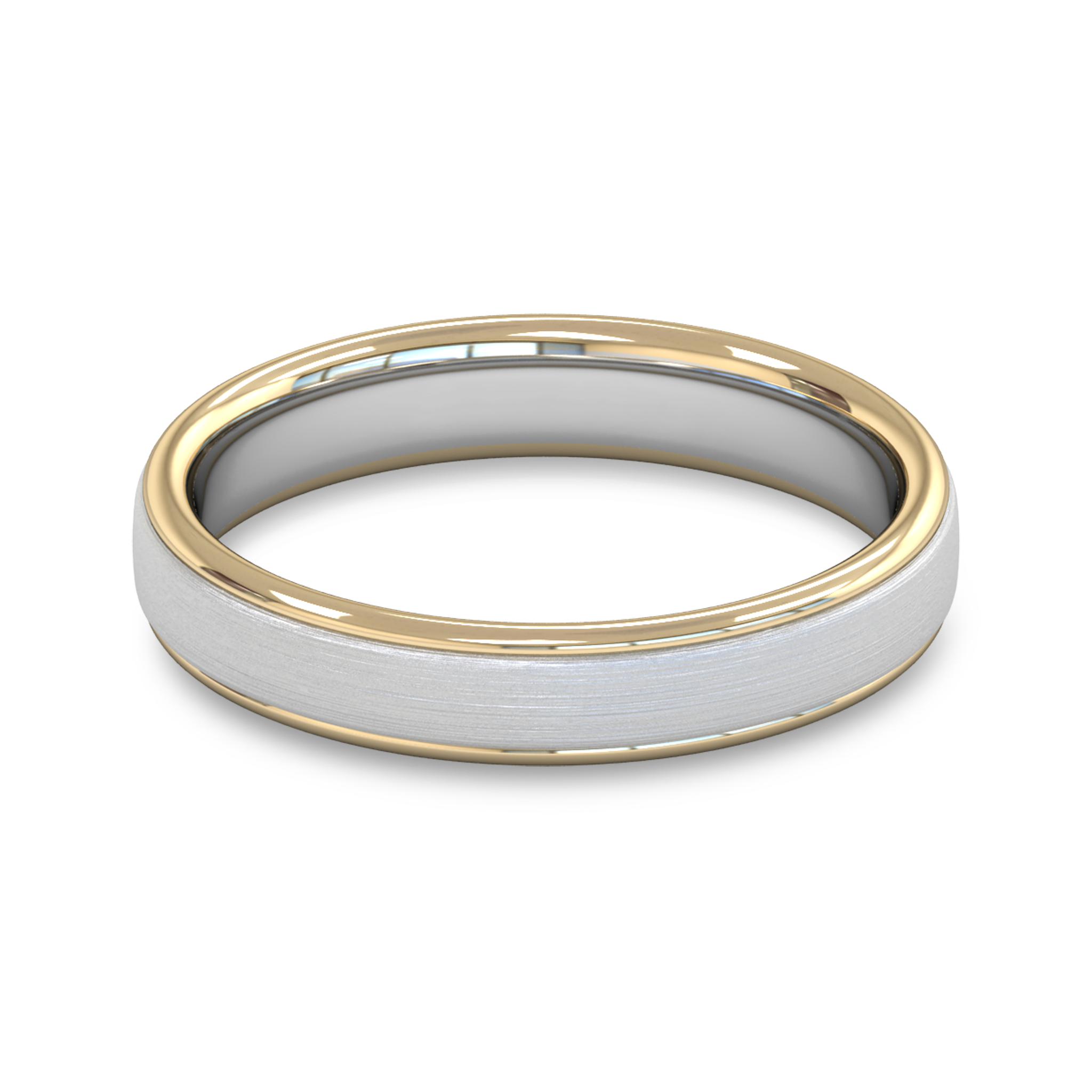 Fairtrade Gold Two Tone Court Men's Wedding Ring in