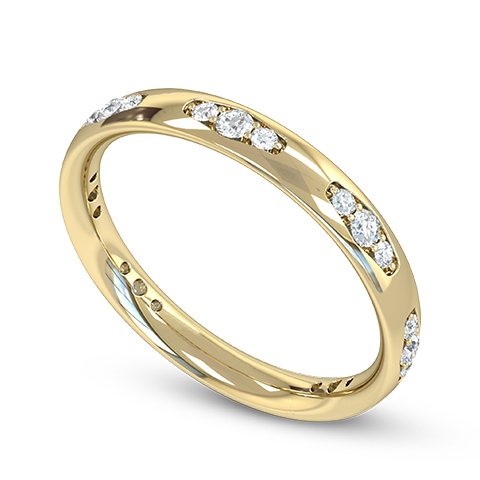 Fairtrade Gold Vintage Style Women's Wedding Ring with Diamond in 18K Yellow Gold