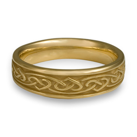 Narrow Heartstrings Wedding Ring in 18K Yellow Gold