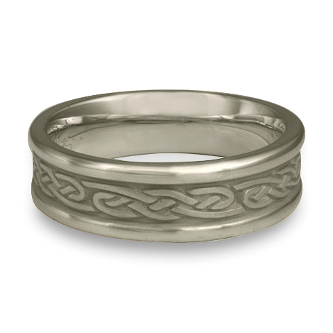 Narrow Self Bordered Infinity Wedding Ring in Stainless Steel