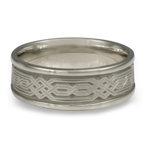 Narrow Self Bordered Persian Wedding Ring in Stainless Steel