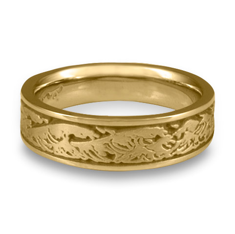 Narrow Wave Wedding Ring in 14K Yellow Gold