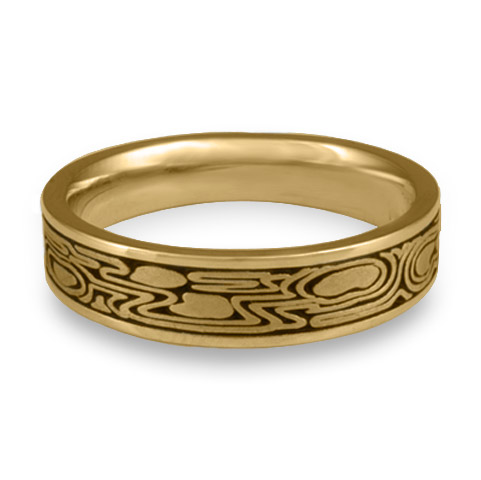 Narrow Zen Garden Wedding Ring in 14K Yellow Gold