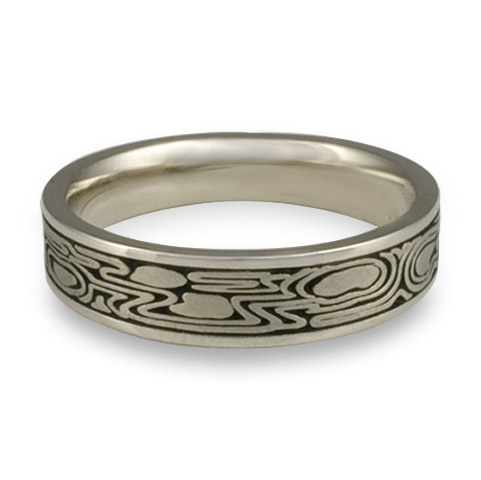 Narrow Zen Garden Wedding Ring in Stainless Steel
