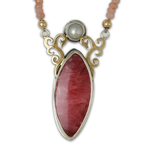 One-of-a-Kind Wind Horse Rhodochrosite Necklace in