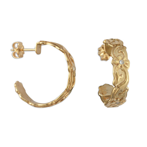 Persephone Gold Hoop with Gems in