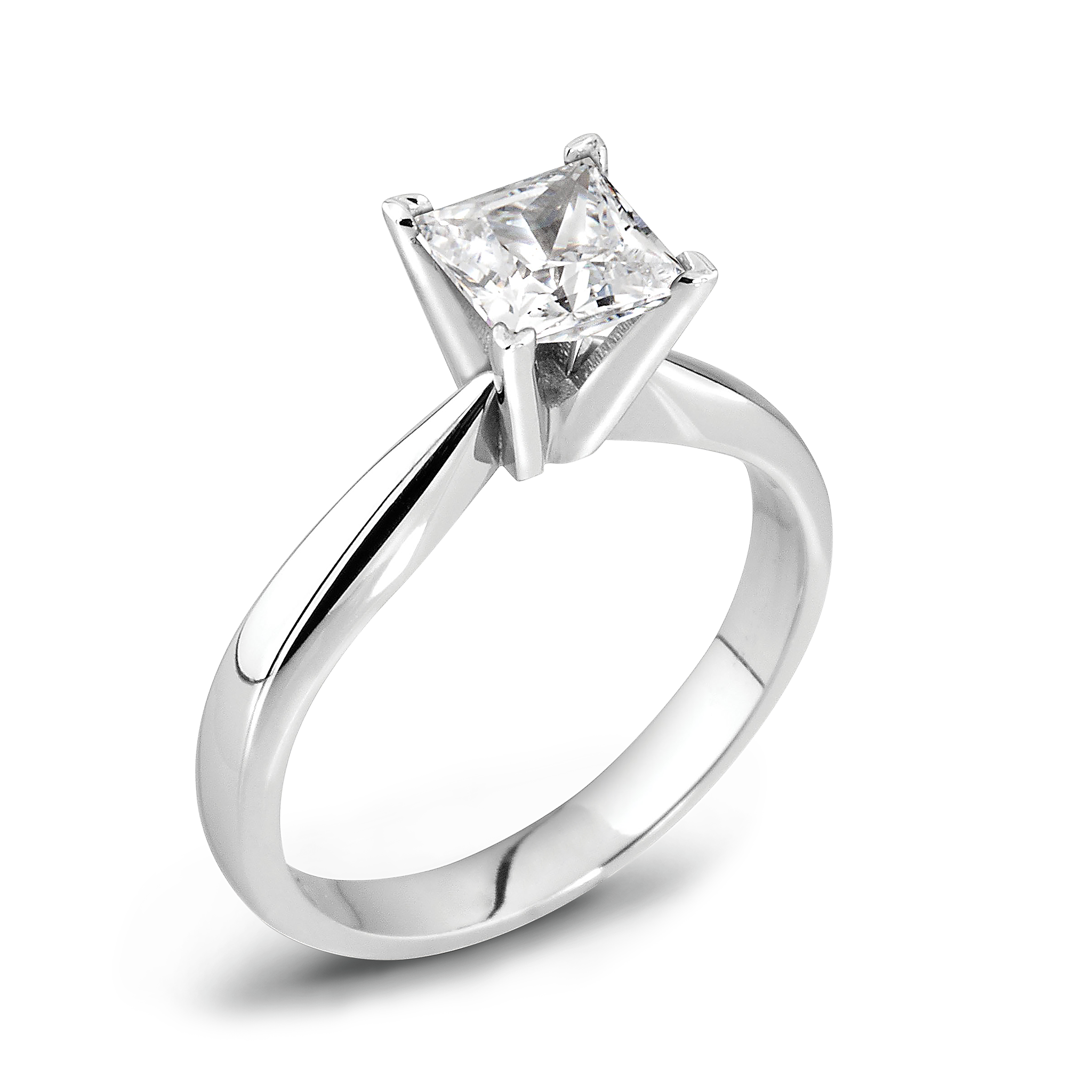 Princess Cut Canadian Diamond Solitaire Fairtrade Gold Engagement Ring in 18K White Fairtrade Gold