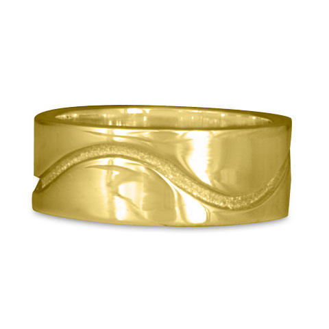 River Gold Wedding Ring 8mm in 18K Yellow Gold