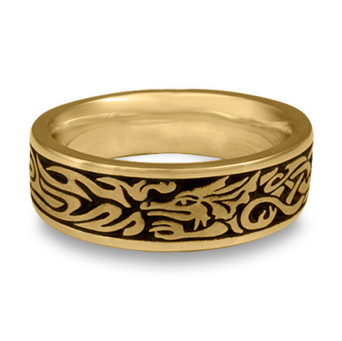 The Guardian Wedding Ring in 14K Yellow Gold With Antique