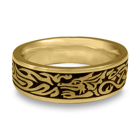 The Guardian Wedding Ring in 18K Yellow Gold With Antique
