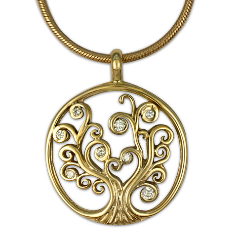 Tree of Life Pendant with Gems Small in