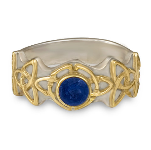 Trinity Ring with Gem in Sapphire