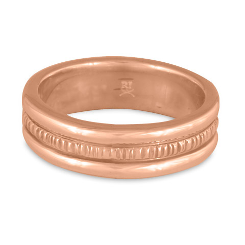 Wide Bridges Wedding Ring in 14K Rose Gold
