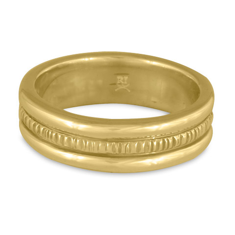 Wide Bridges Wedding Ring in 14K Yellow Gold