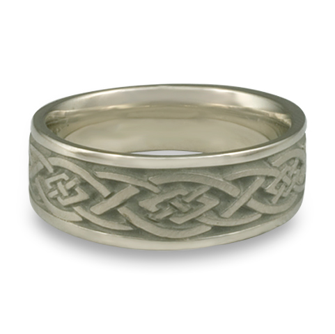 Wide Celtic Diamond Wedding Ring in Stainless Steel