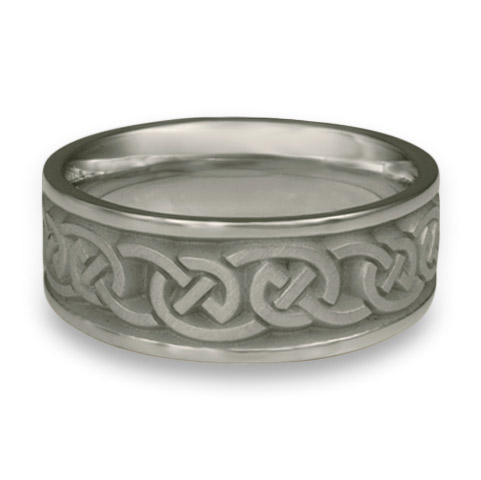 Wide Cheek to Cheek Wedding Ring in Stainless Steel