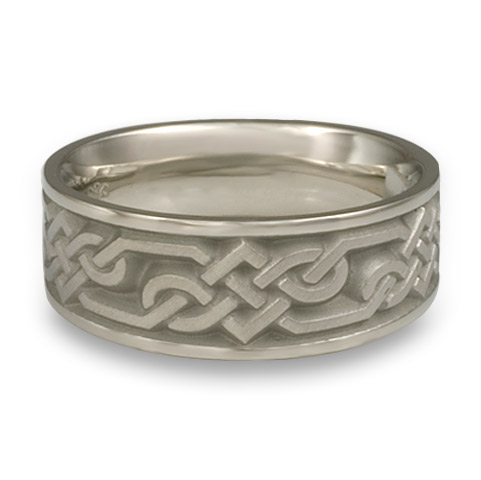 Wide Lattice Wedding Ring in Stainless Steel