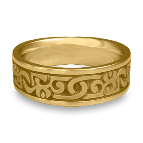 Wide Luna Wedding Ring in 14K Yellow Gold
