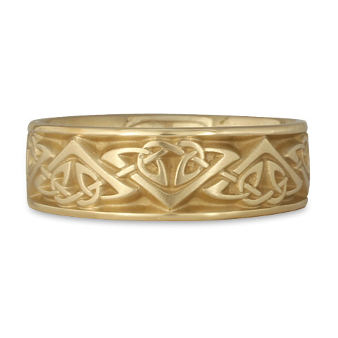 Wide Monarch Wedding Ring in 14K Yellow Gold