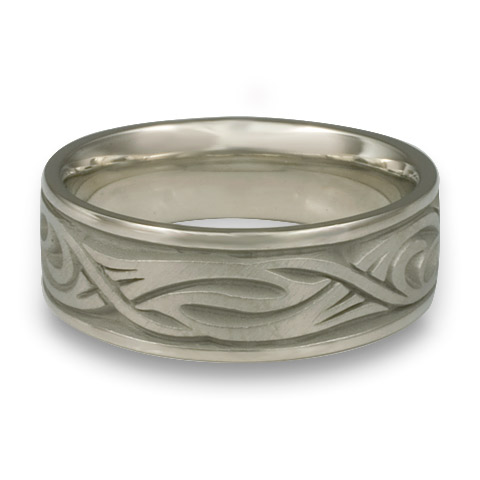 Wide Yin Yang Wedding Ring in Stainless Steel