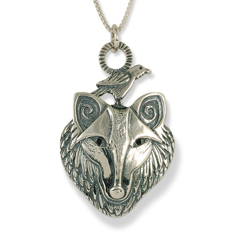 Wolf and Raven Pendant in