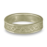 Bordered Felicity Wedding Ring in 18K White Gold