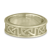 Bordered Heart Wedding Ring in 18K White Gold