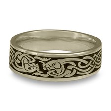 Celtic Hunt Wedding Ring in 18K White Gold