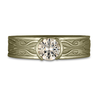 Narrow Tulip Braid Engagement Ring in 18K White Gold