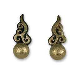 Ultimo Earrings in 14K Yellow Gold Design w Sterling Silver Base